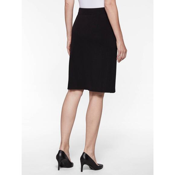 Exclusively Misook Black Acrylic Straight Knit 22” Pencil Skirt Size Small - Picture 2 of 12